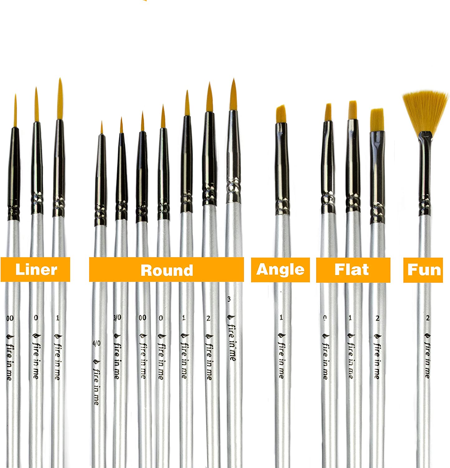 Premium Fine Detail Paint Brush Set of 15 pcs, Miniature Paint