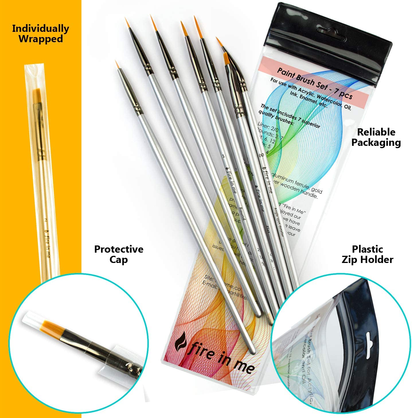 Model Miniature Paint Brushes - Small Detail Paint Brush Set - 7 pcs Model Paint Brushes for Miniature Painting, Fine Detailing – Tiny, Mini, Micro Fine Detail Paint Brushes Kits