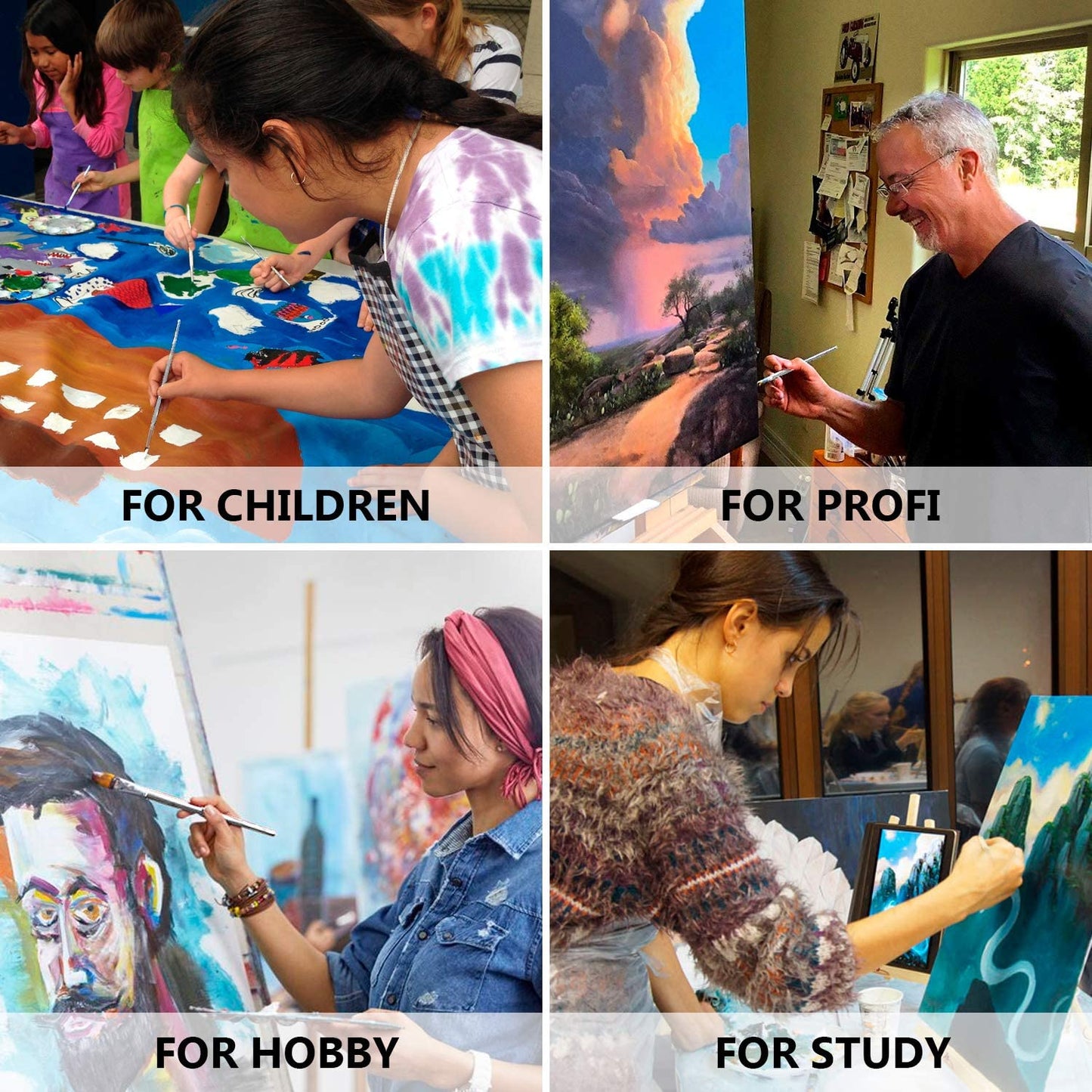 Miniature Paint Brushes Set 6pcs + 1 Free - Best Find Detail Paint Brushes Model Paint Brush Set - Small Tiny Oil Watercolor Acrylic Brushes Hobby Art Supplies