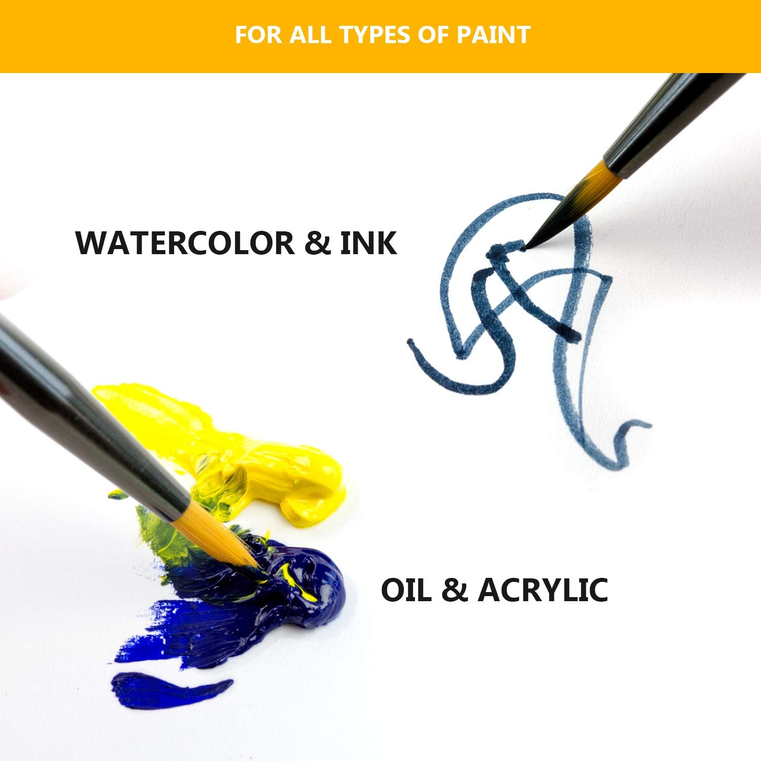 Paint Brush Set for Acrylics, Oil and Watercolors, 6 Piece Brush Set –  Ahmarelle