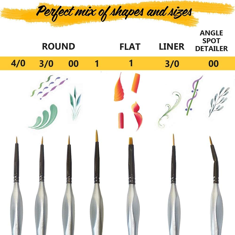 Miniature Paint Brushes Set 6pcs 1 Free Best Find Detail Paint Brushes  Model Paint Brush Set Small Tiny Oil Watercolor Acrylic Brushes 