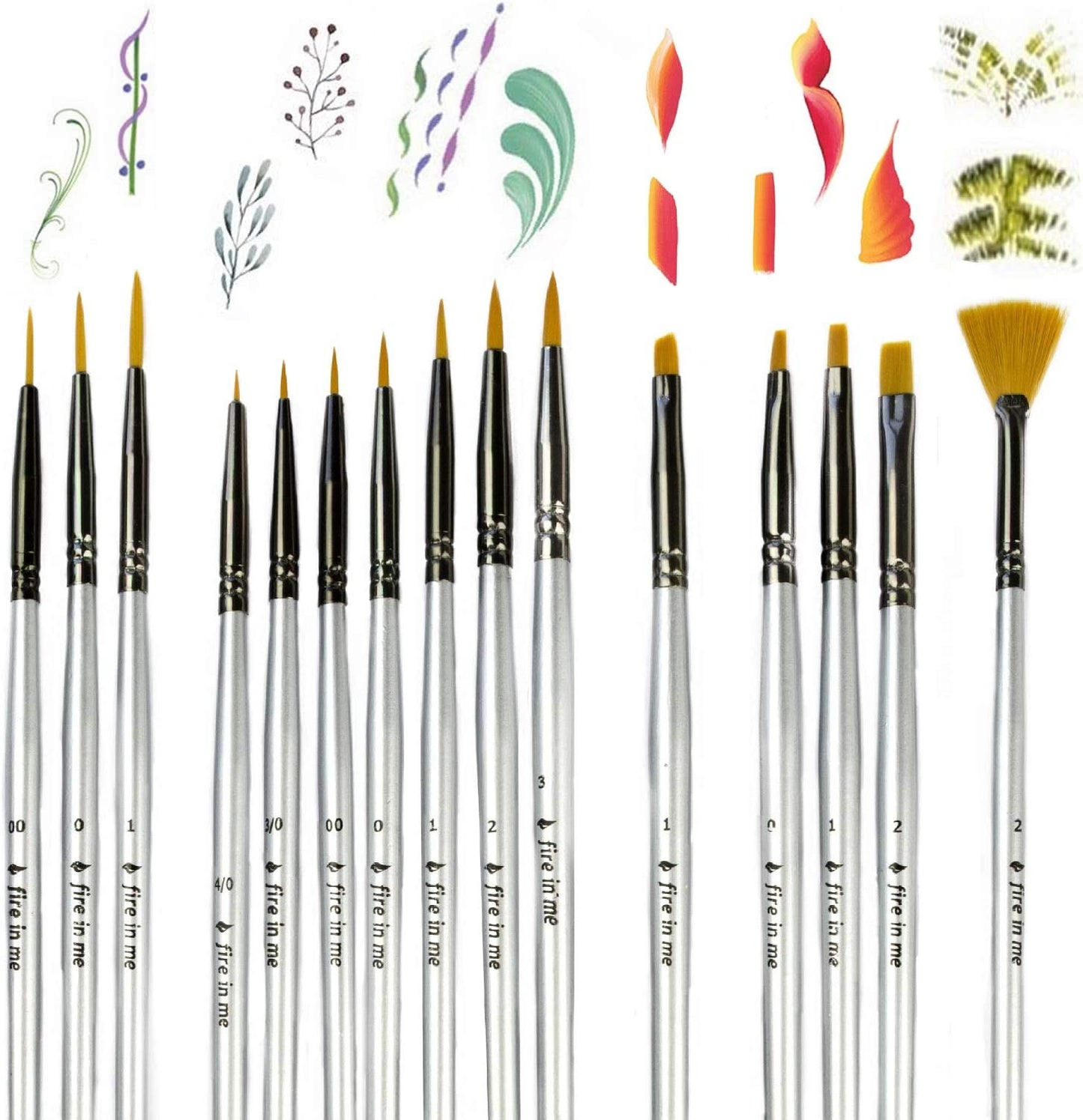 Premium Fine Detail Paint Brush Set of 15 pcs, Miniature Paint Brushes kit, Tiny Small Model Brushes for Acrylic Painting, Watercolor Oil - for Miniatures, Fine Detailing, Model, Art Hobby Supplies