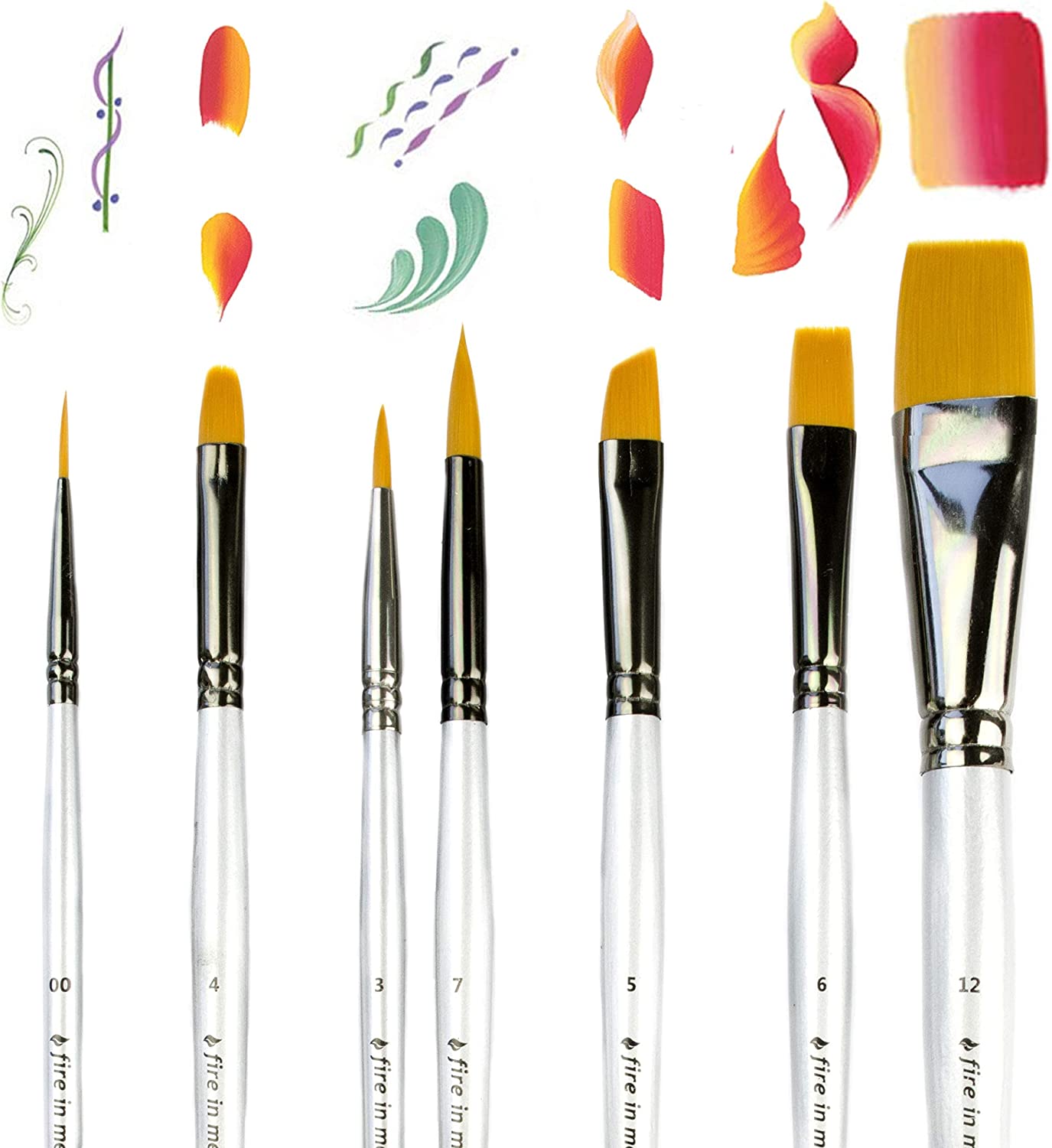 Art Paint Brushes for Acrylic Painting Watercolor Oil Gouache - Body and Face Paint Brushes for Adults Kids